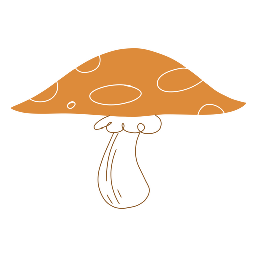 Orange mushroom doodle PNG Design