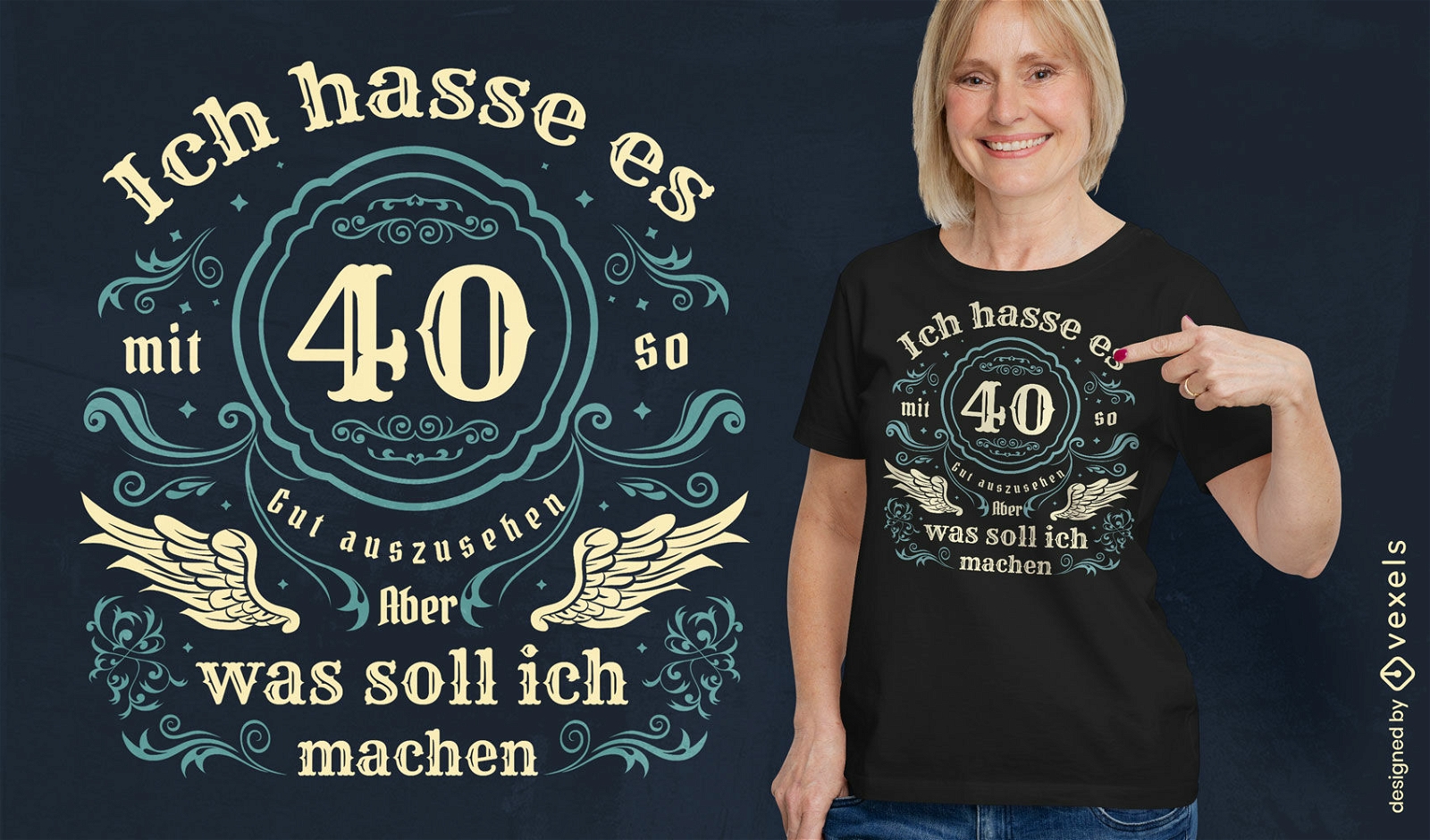 Design de camiseta alemã de aniversário vintage