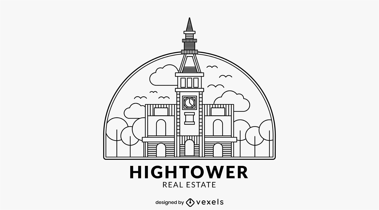 Plantilla de logotipo de torre alta