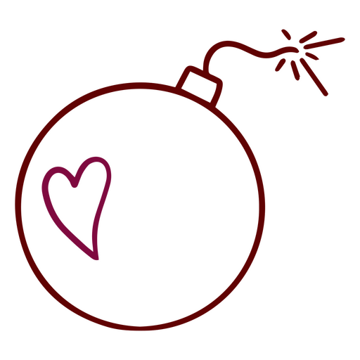 Bomb with a heart on it PNG Design