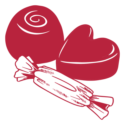 Valentine's day red candy PNG Design