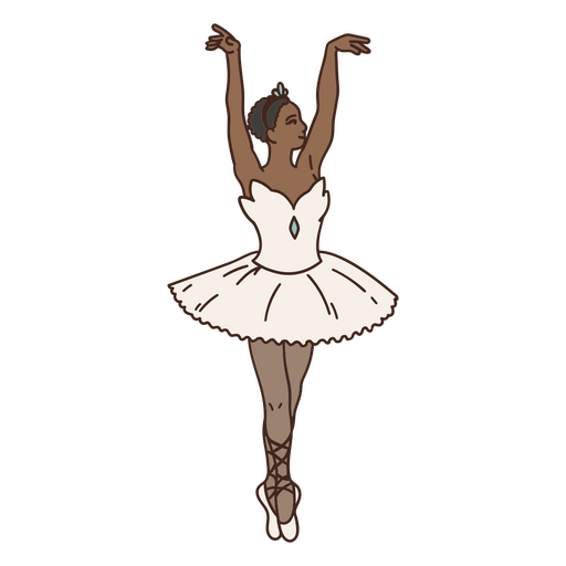 Schwarze Ballerina tanzt PNG-Design