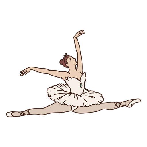 Ballerina is doing a ballet pose PNG Design