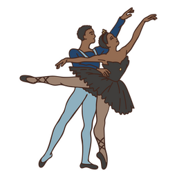 Ballett-Farbstrich-Paar PNG-Design