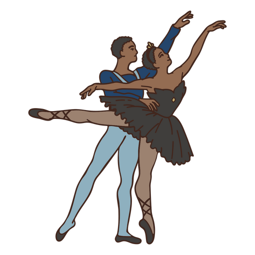 Ballet color stroke couple PNG Design