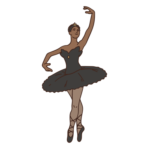 Posição de dança de traço de cor de balé Desenho PNG