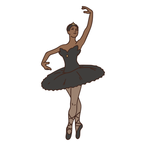 Posición de baile de trazo de color de ballet. Diseño PNG