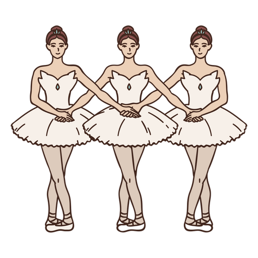 Ballet dancers color stroke PNG Design