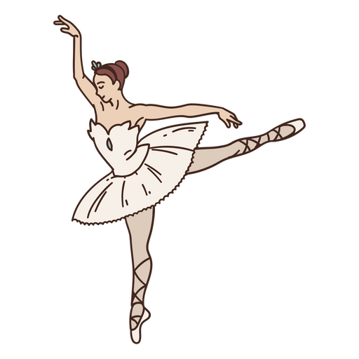 Ballet dancer color stroke position PNG Design