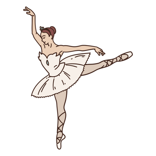 Posición de trazo de color de bailarina de ballet Diseño PNG