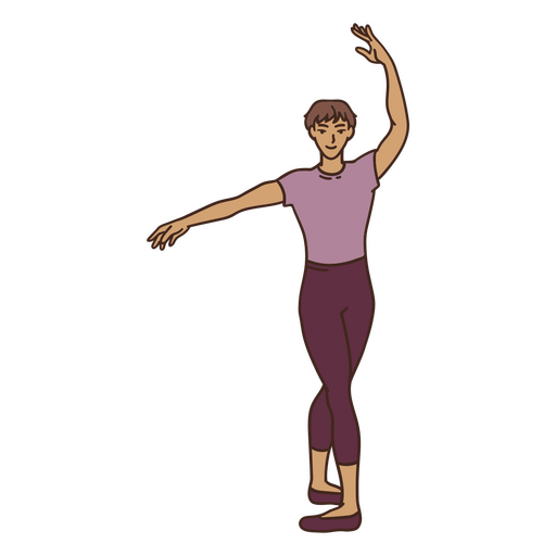 Balletttänzer Farbschlagmann PNG-Design