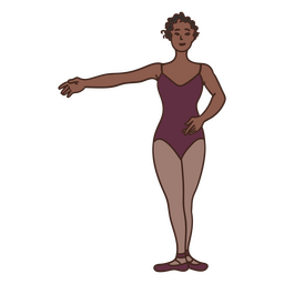 Bailarina de trazo de color de ballet mujer Diseño PNG