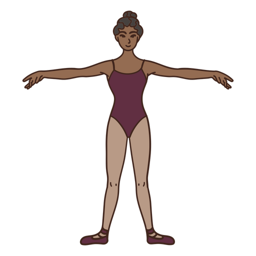 Balé de traçado de cor de dançarina de mulher Desenho PNG