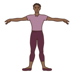 Dançarino de homem de golpe de cor de balé Desenho PNG