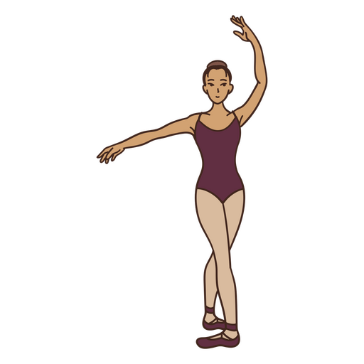 Bailarina rubia de trazo de color de ballet Diseño PNG