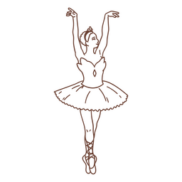 Woman Dancer Stroke Ballet PNG & SVG Design For T-Shirts