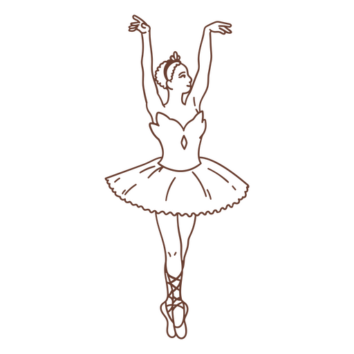Woman dancer stroke ballet PNG Design
