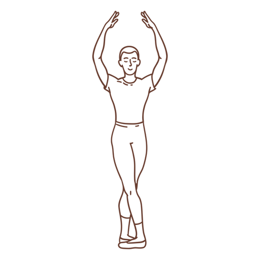 Mann Tänzer Stroke Ballett PNG-Design