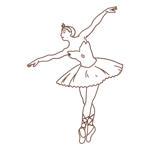 Ballet dancer stroke position PNG Design
