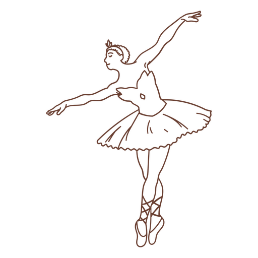 Posición de trazo de bailarina de ballet Diseño PNG