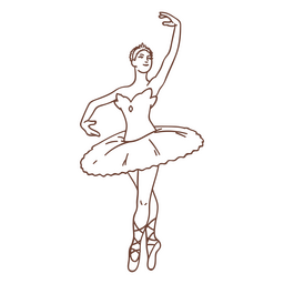 Woman stroke ballet dancer PNG Design