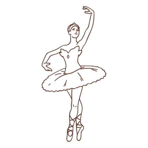 Bailarina de ballet de trazo de mujer Diseño PNG