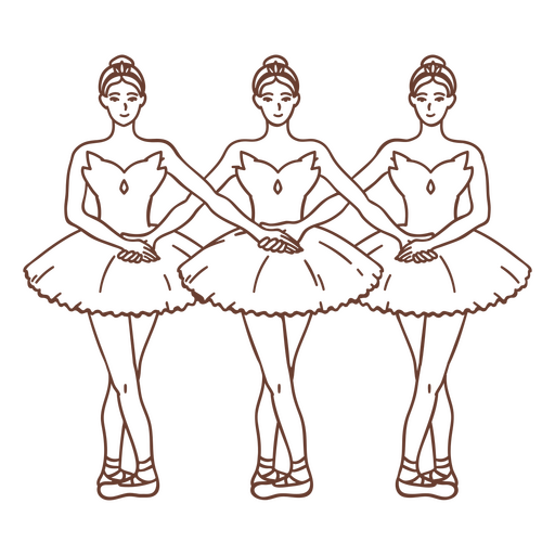 Bailarines de ballet acarician chicas Diseño PNG
