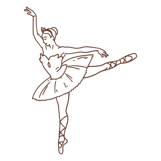 Chica de trazo de bailarina de ballet Diseño PNG