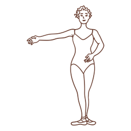 Ballet Stroke Woman Dancer PNG & SVG Design For T-Shirts