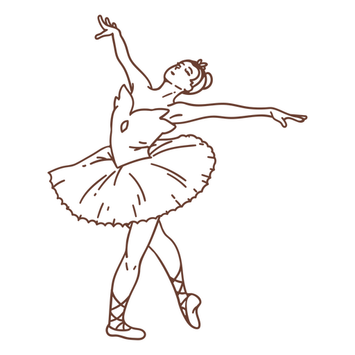 Bailarina de trazo de ballet mujer Diseño PNG