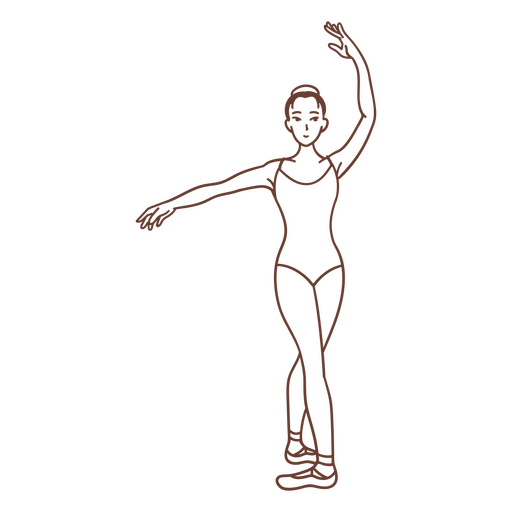 Silhueta de uma bailarina em fundo preto Desenho PNG