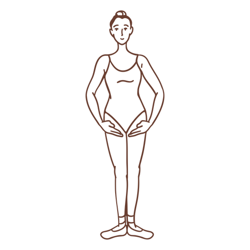 Dibujo de una mujer en traje de baño. Diseño PNG