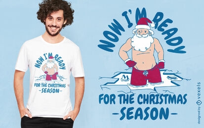 Gefrorener See Weihnachtsmann-T-Shirt-Design
