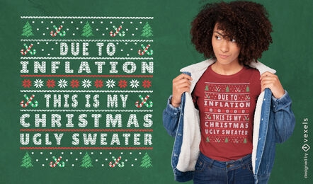 Inflation christmas quote t-shirt design