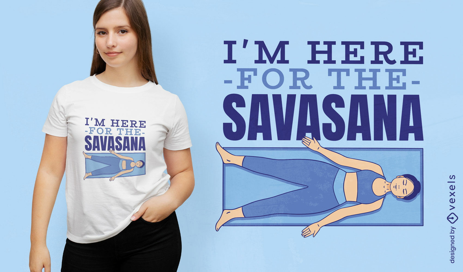 Design de camiseta com citação de ioga entusiasta Savasana