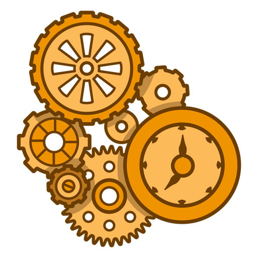 Cogs and gears steampunk PNG Design