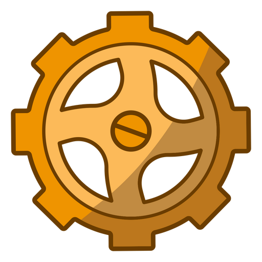 Yellow gear wheel icon PNG Design