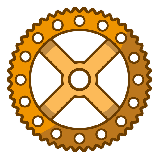 Icono de rueda dentada amarilla Diseño PNG