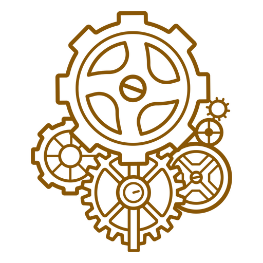 Multiple gears stroke icon PNG Design
