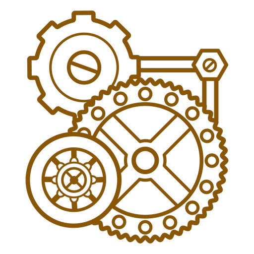 Gears stroke icon PNG Design