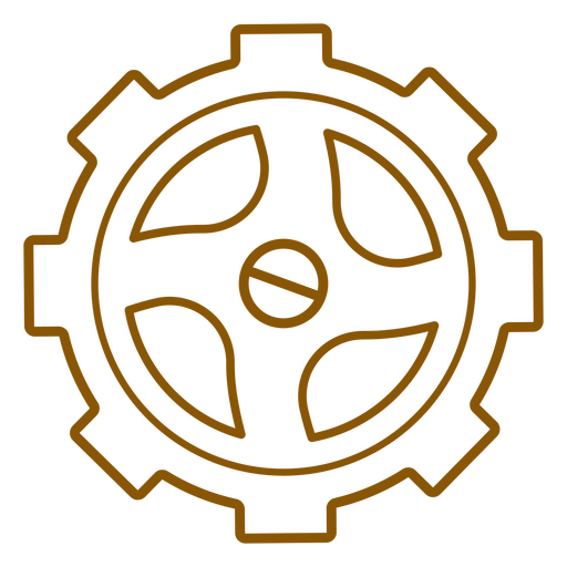 Gear wheel brown stroke icon PNG Design