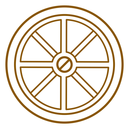 Wheel simple icon in brown PNG Design