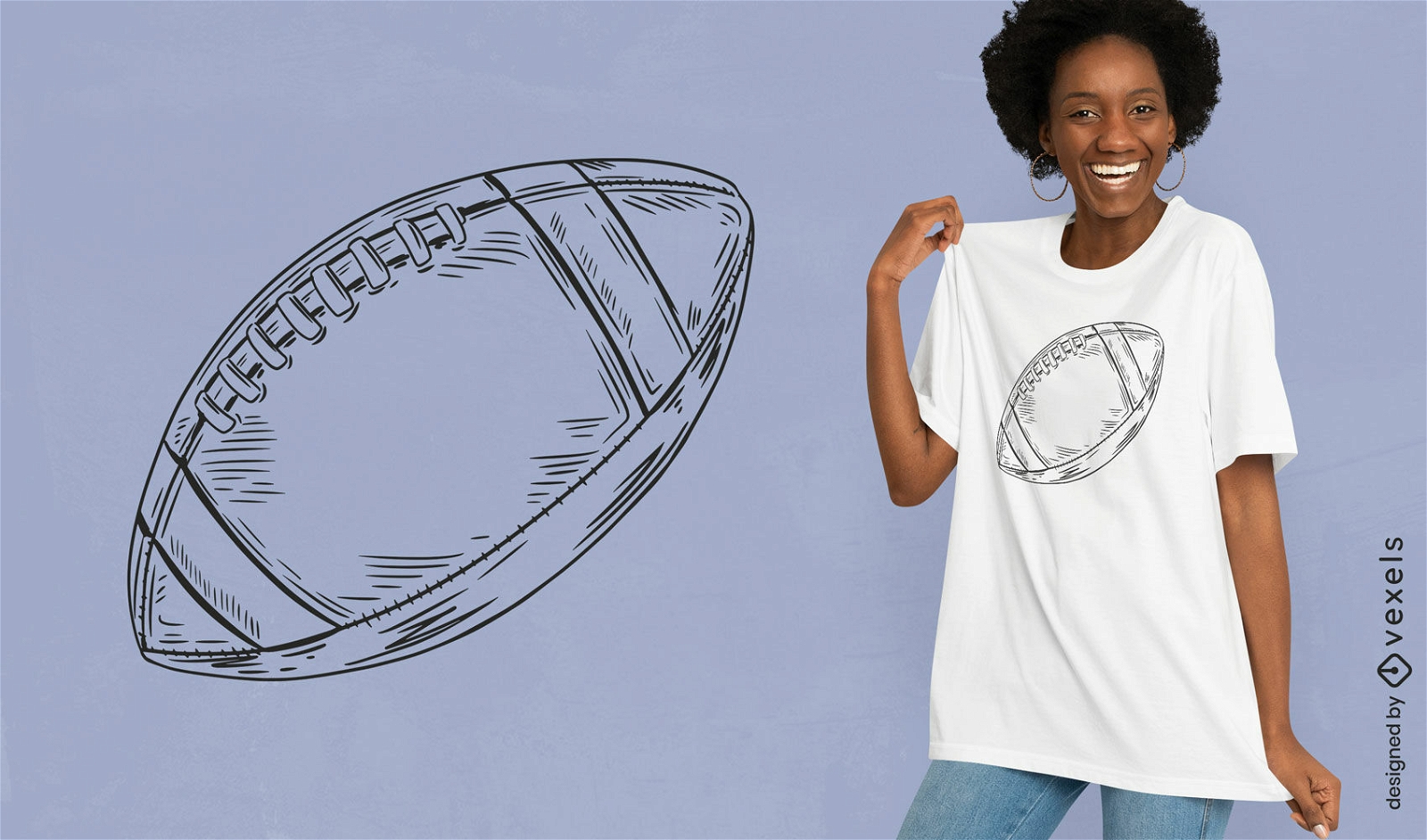 Handgezeichnetes Fußball-T-Shirt-Design