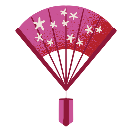 Pink fan with stars on it PNG Design