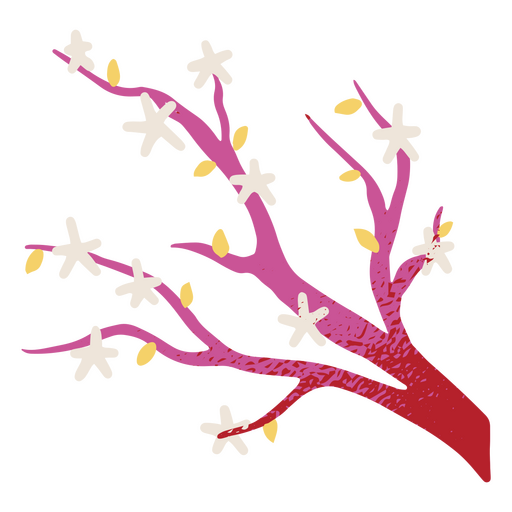 Ilustração de uma cerejeira com flores rosa Desenho PNG