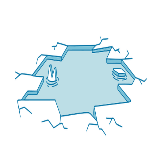 Blaue Illustration eines Lochs im Boden PNG-Design
