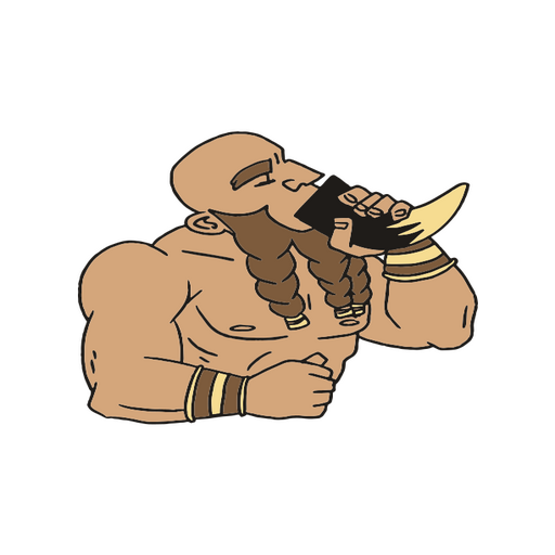 Ilustração de um homem barbudo bebendo uma cerveja Desenho PNG