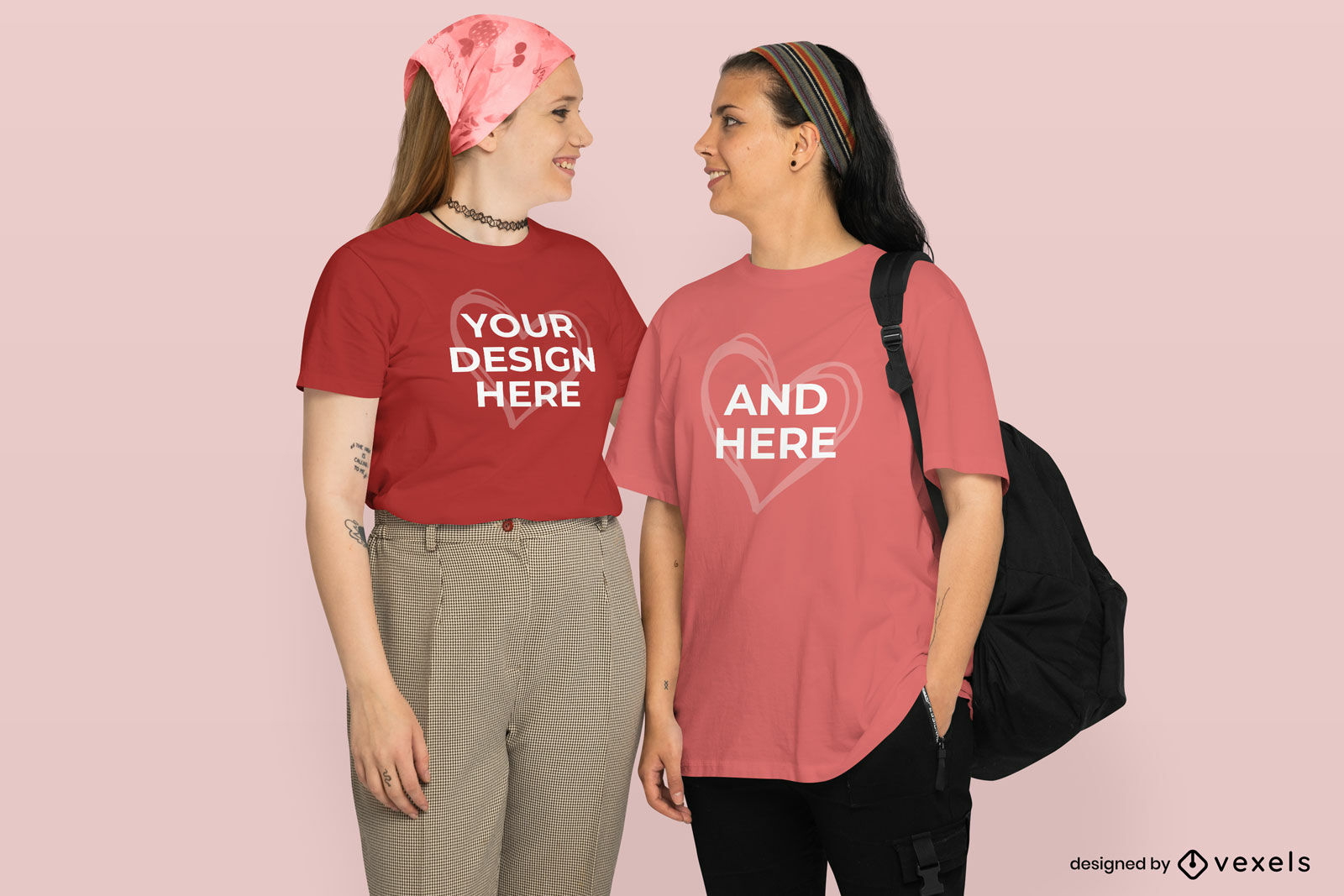 Lesbian couple in love valentines day t-shirt mockup