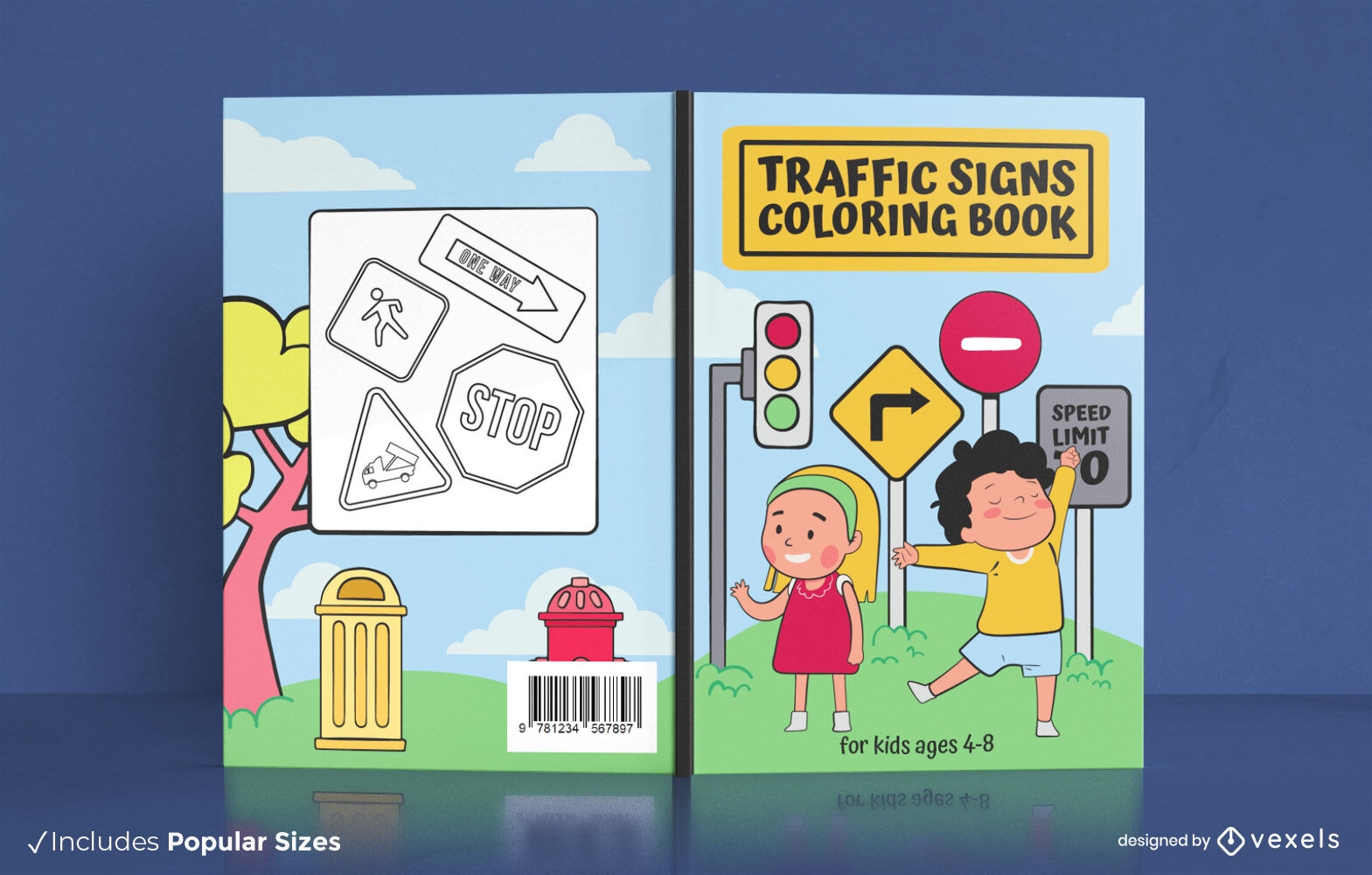 Design de capa de livro de sinais de trânsito kdp