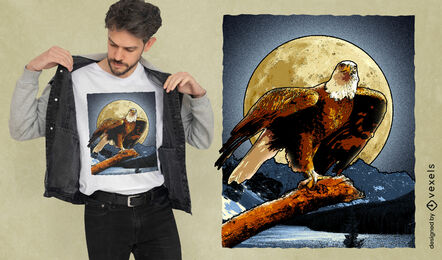 Adler bei Nacht T-Shirt-Design